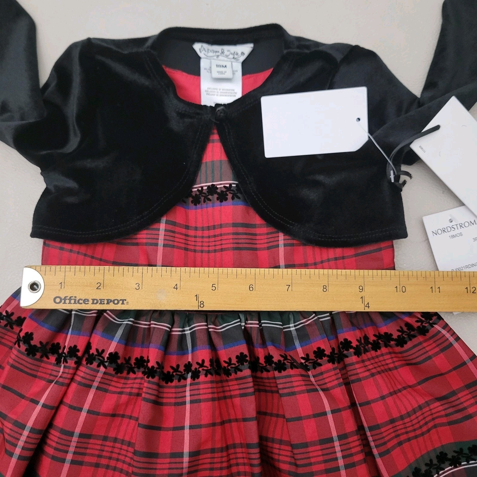 Pippa & Julie Girls 18 M Plaid Holiday Dress Black Velvet Bolero Jacket Outfit — image 7 of 8